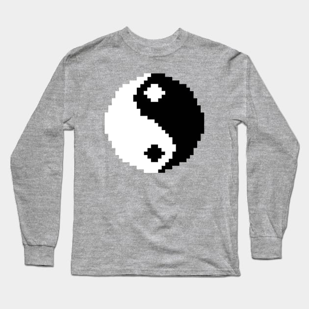 Yin Yang Pixel Art (8-bit) Long Sleeve T-Shirt by Zaerisfade